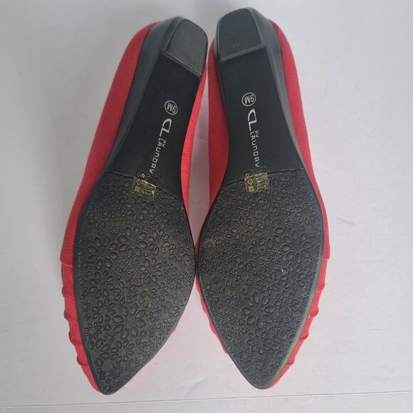 CL by Laundry Saleema Suede Ballet Flats Shoes in Chili Red. Size 9 - Picture 6 of 7